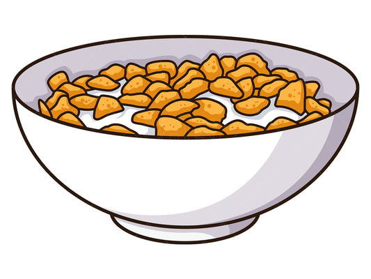 Royalty-free stock vector illustration of a bowl of cereal.