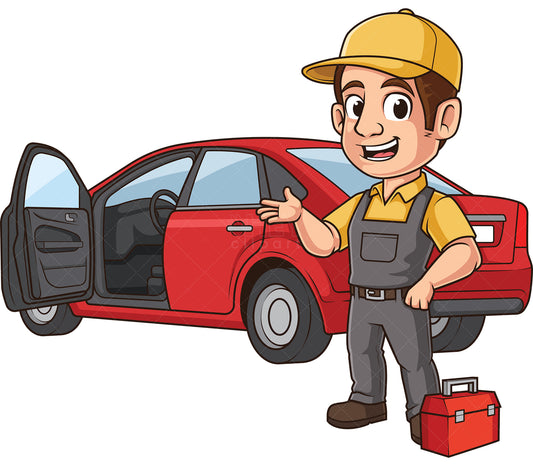 Royalty-free stock vector illustration of a car locksmith.