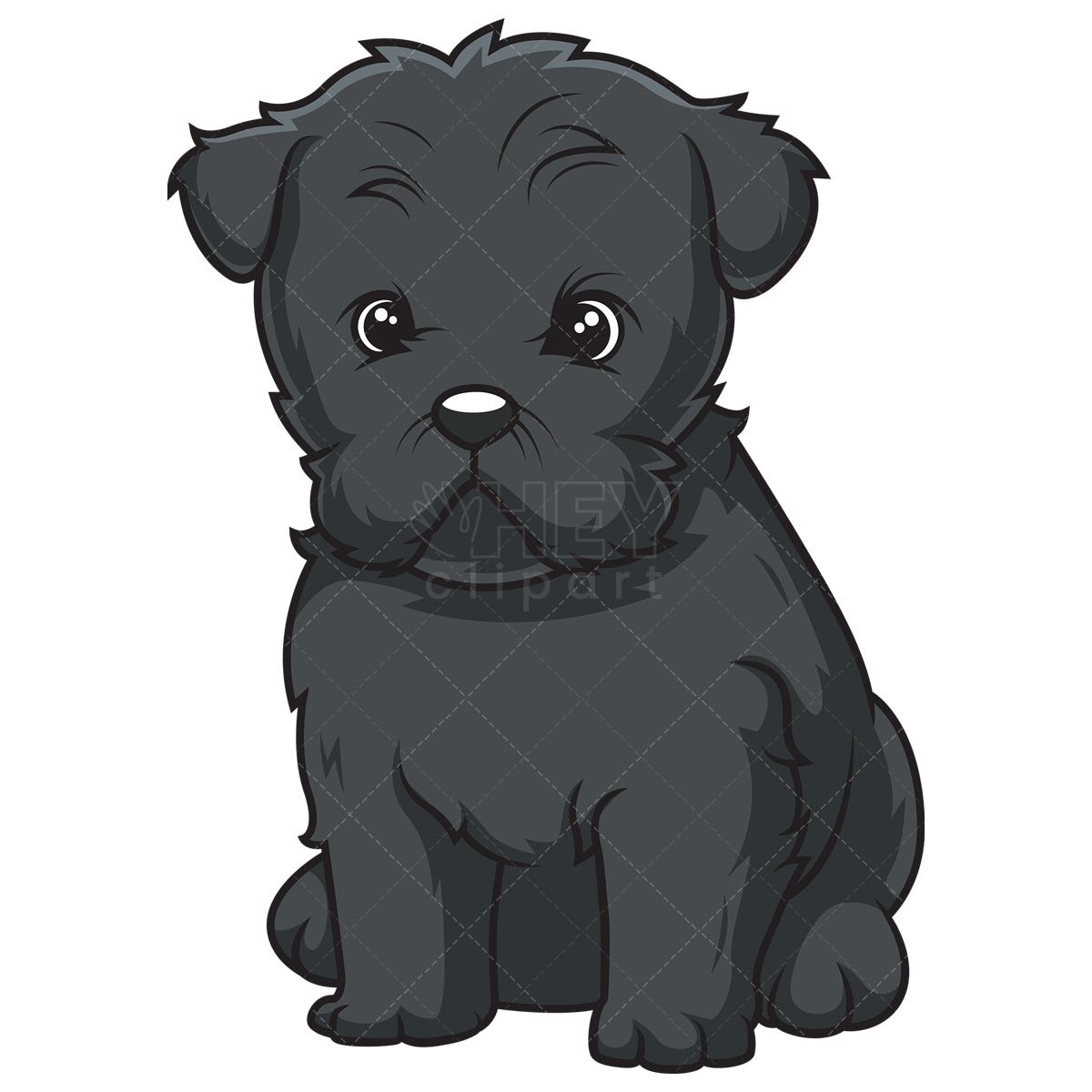 Royalty-free stock vector illustration of a cute affenpinscher puppy.