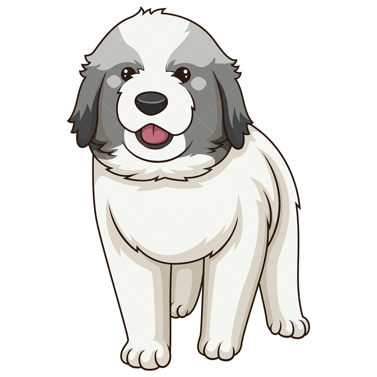 Royalty-free stock vector illustration of a cute great pyrenees puppy.