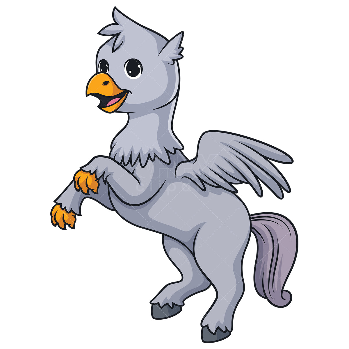 Royalty-free stock vector illustration of a cute hippogriff.