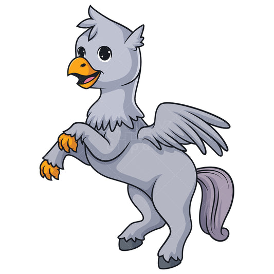 Royalty-free stock vector illustration of a cute hippogriff.