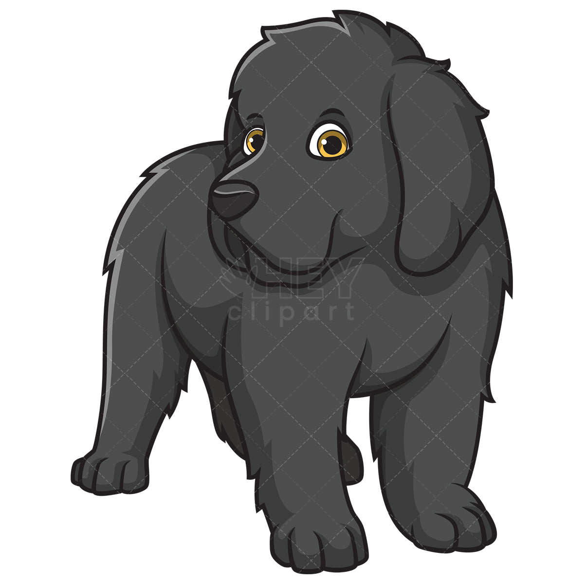 Royalty-free stock vector illustration of a cute newfoundland puppy.