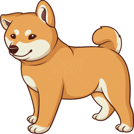 Royalty-free stock vector illustration of a cute shiba inu puppy.