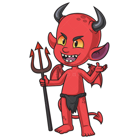 Royalty-free stock vector illustration of an evil red devil.