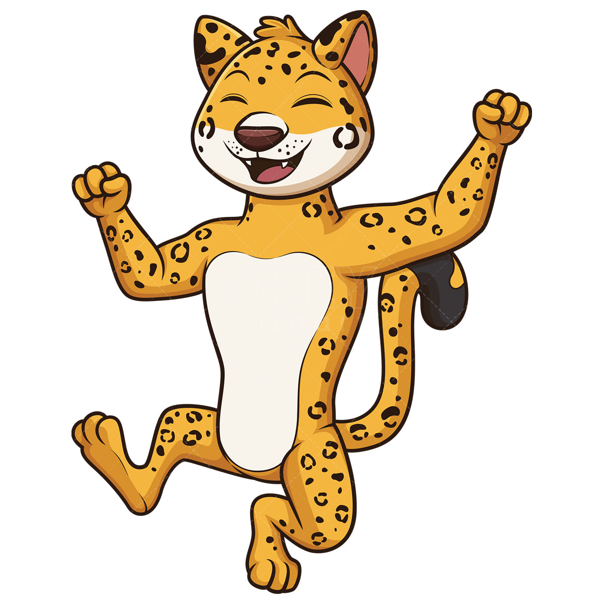 Royalty-free stock vector illustration of an excited jaguar.