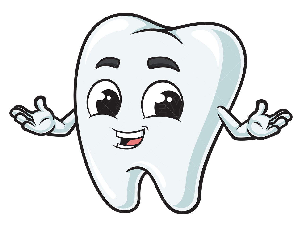 Cartoon Happy Tooth Royalty-Free Stock Vector Clip Art Image