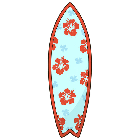 Royalty-free stock vector illustration of a hawaiian surfboard.