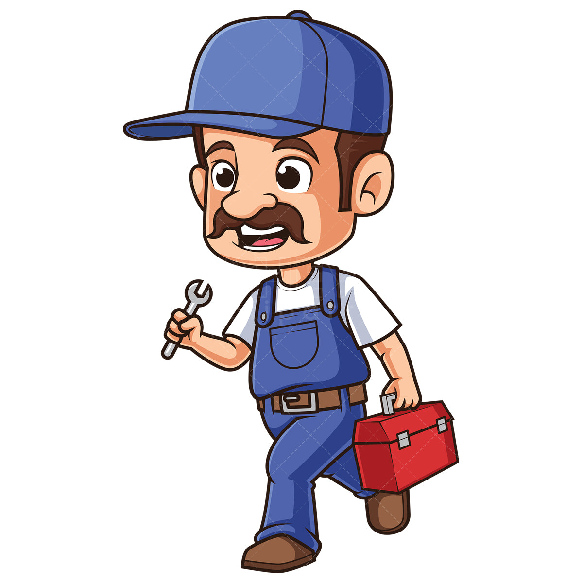 Royalty-free stock vector illustration of a plumber running.