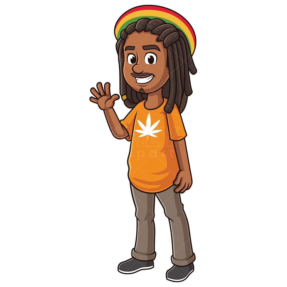 Royalty-free stock vector illustration of a rastafari jamaican man.