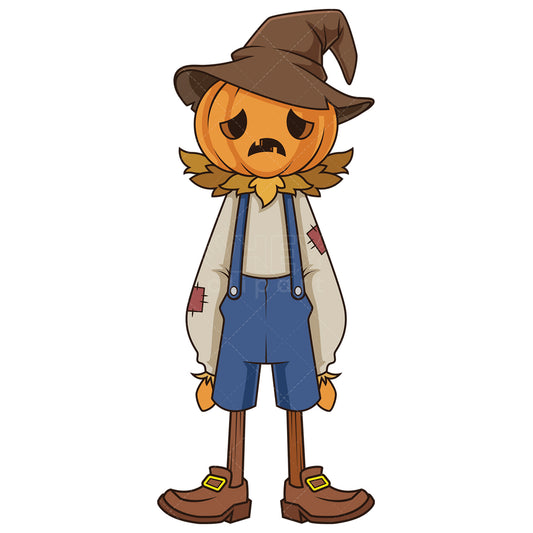 Royalty-free stock vector illustration of a sad scarecrow.