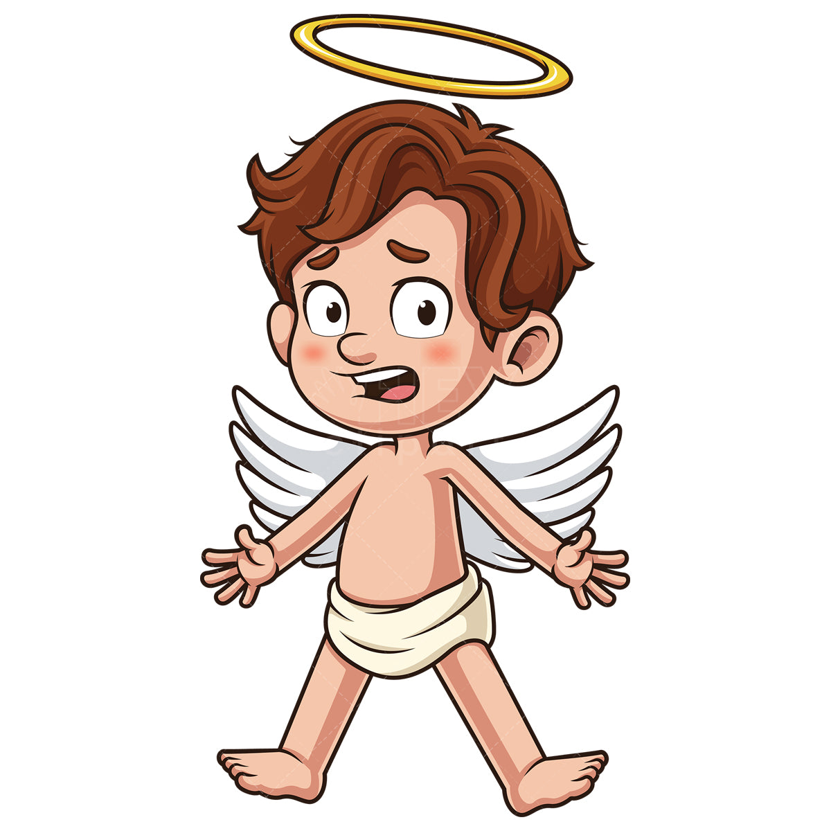 Royalty-free stock vector illustration of a shocked cherub.