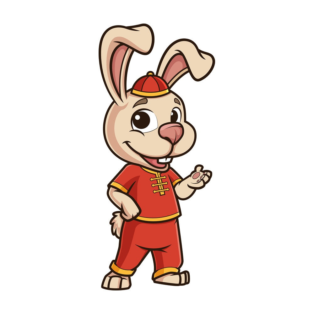 Chinese happy new year rabbit. PNG - JPG and vector EPS (infinitely scalable).