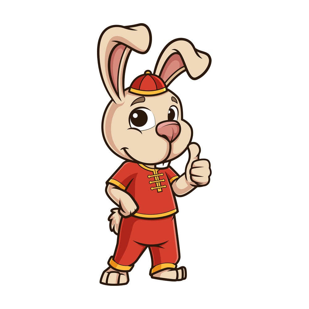 Chinese new year rabbit thumbs up. PNG - JPG and vector EPS (infinitely scalable).