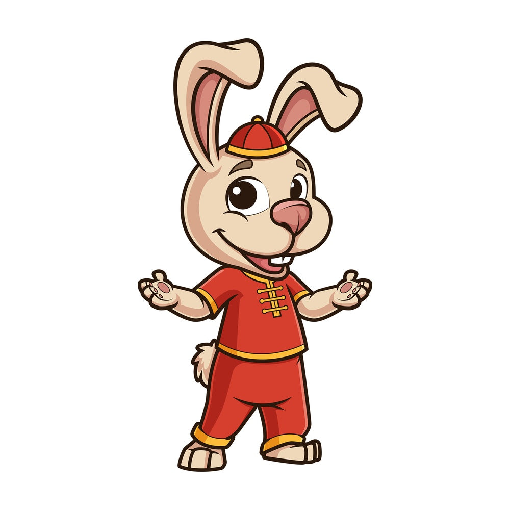 Chinese new year rabbit presenting. PNG - JPG and vector EPS (infinitely scalable).