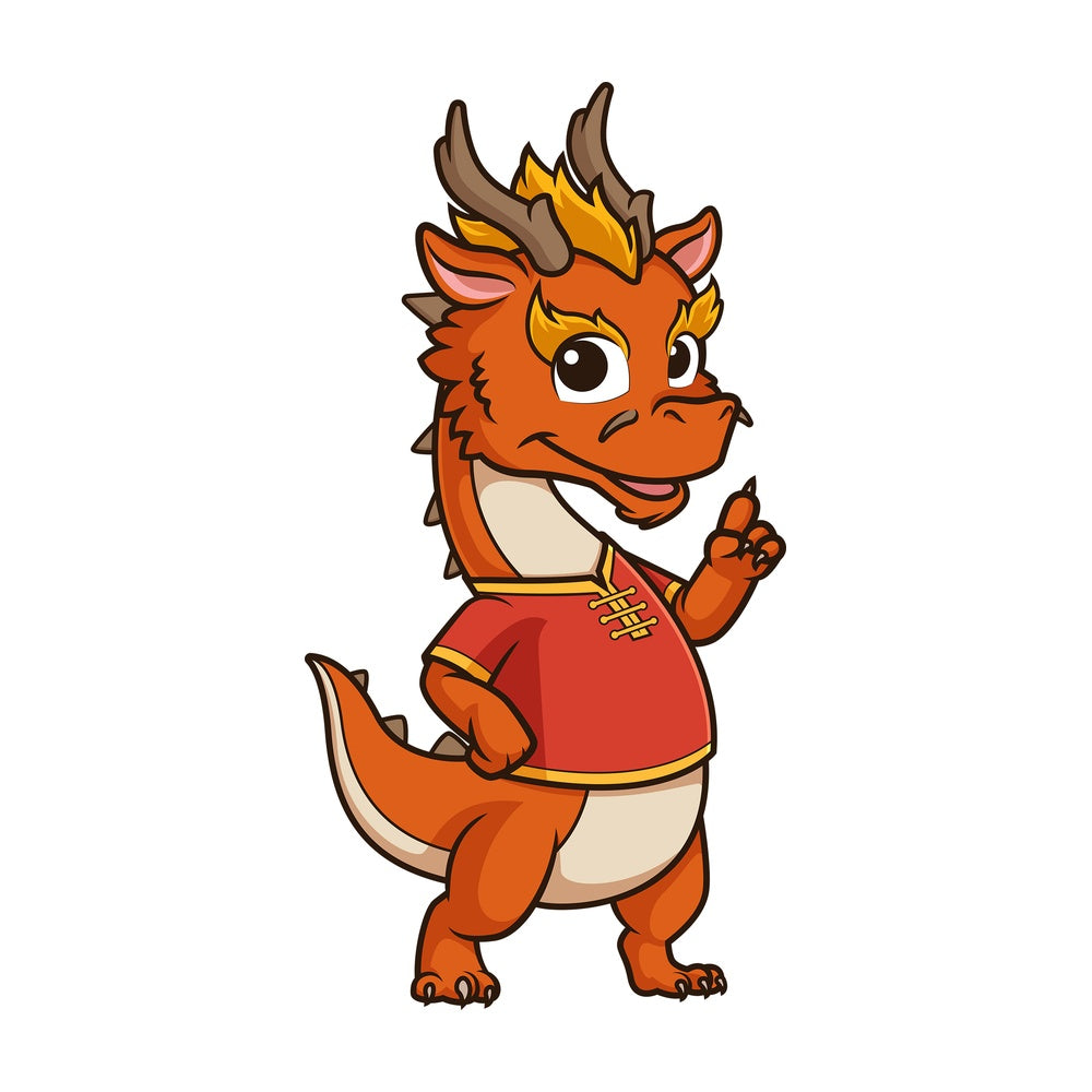 Chinese new year dragon pointing up. PNG - JPG and vector EPS (infinitely scalable).