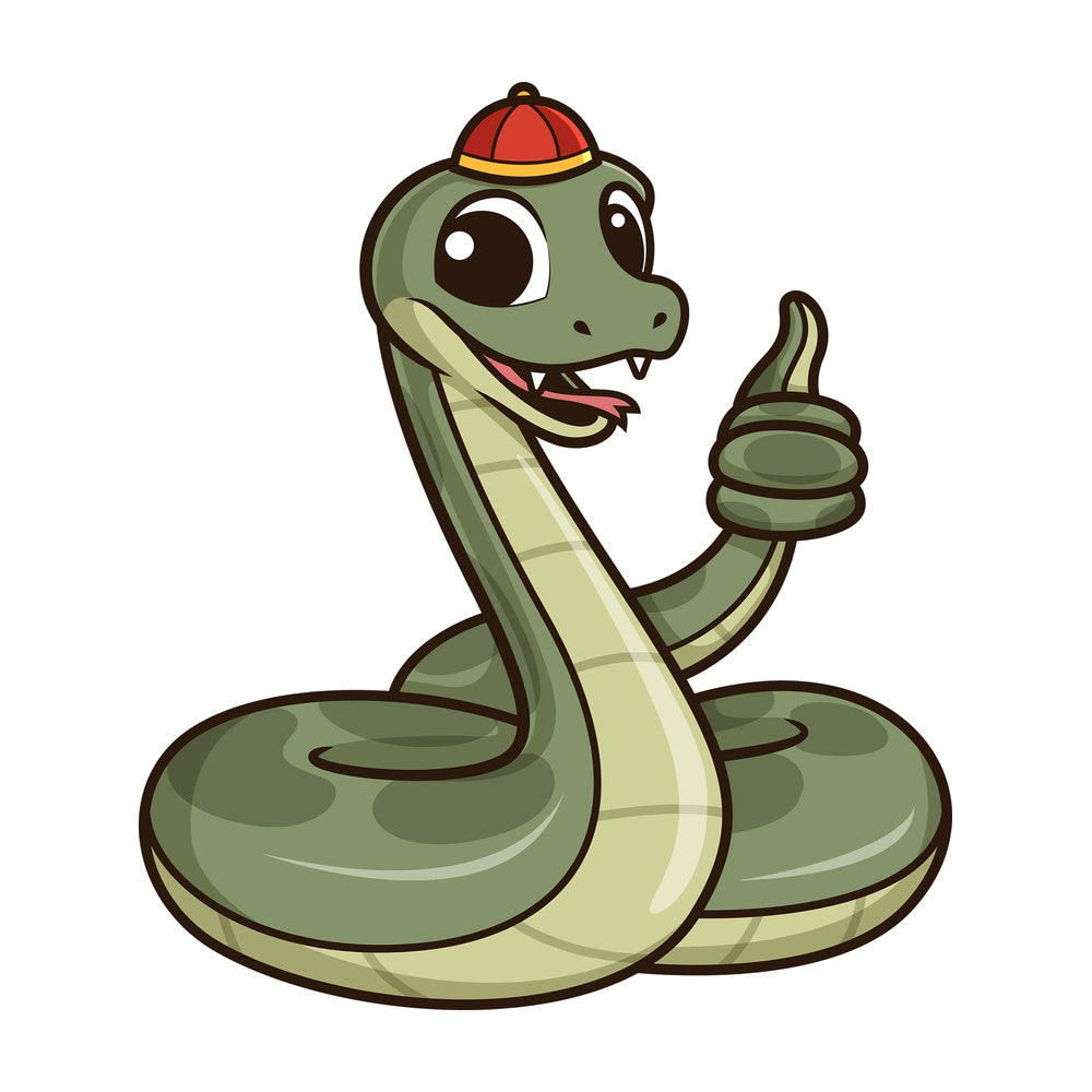 Chinese new year snake thumbs up. PNG - JPG and vector EPS (infinitely scalable).