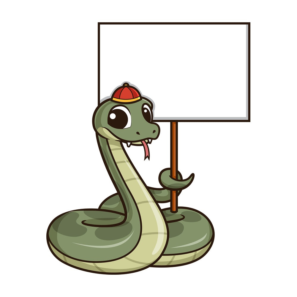 Chinese new year snake with empty sign. PNG - JPG and vector EPS (infinitely scalable).