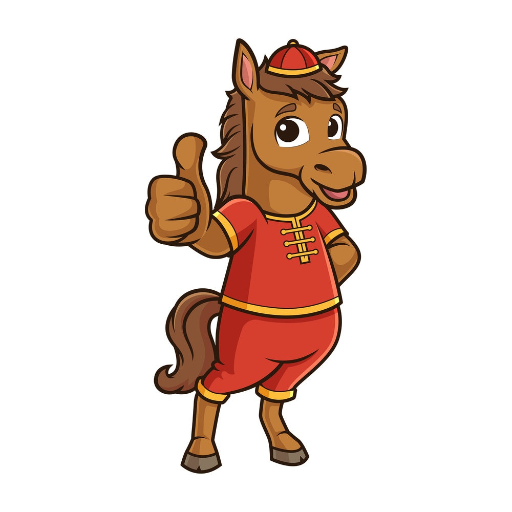 Chinese new year horse thumbs up. PNG - JPG and vector EPS (infinitely scalable).