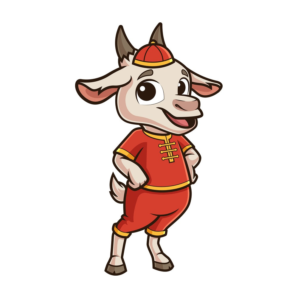 Cute chinese new year goat. PNG - JPG and vector EPS (infinitely scalable).