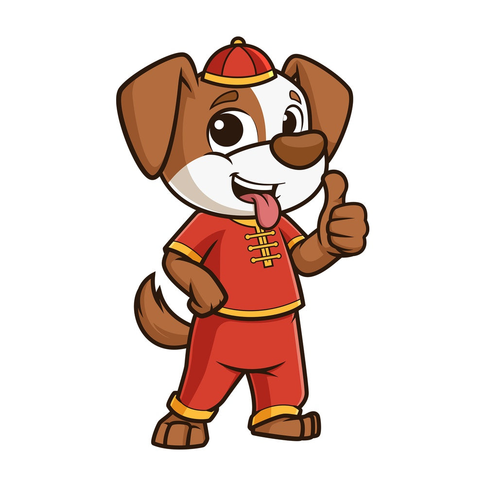 Chinese new year dog thumbs up. PNG - JPG and vector EPS (infinitely scalable).