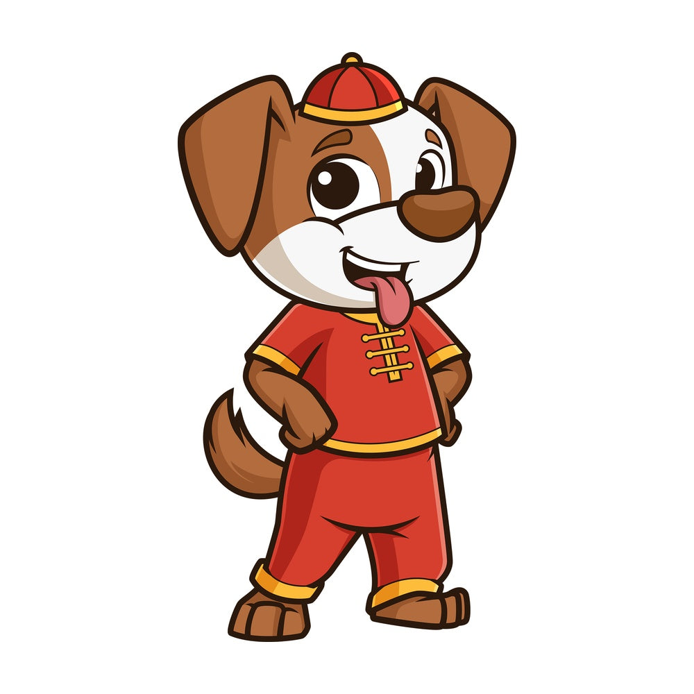 Cute chinese new year dog. PNG - JPG and vector EPS (infinitely scalable).