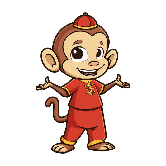 Chinese new year monkey presenting. PNG - JPG and vector EPS (infinitely scalable).
