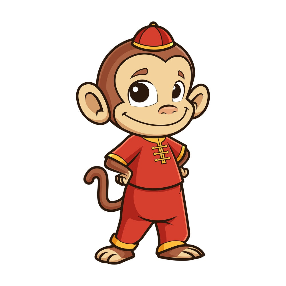 Cute chinese new year monkey. PNG - JPG and vector EPS (infinitely scalable).