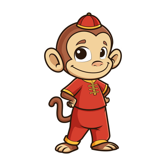 Cute chinese new year monkey. PNG - JPG and vector EPS (infinitely scalable).