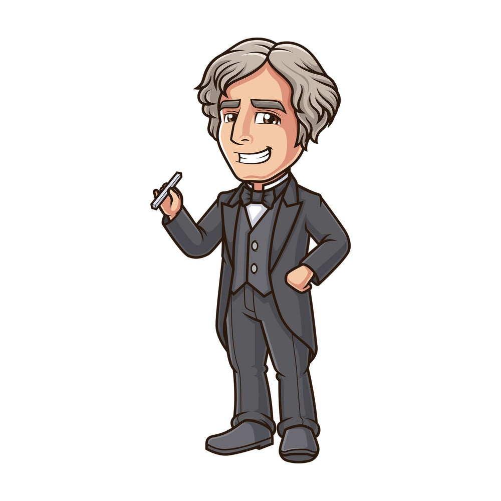 Michael faraday heavy glass bar. PNG - JPG and vector EPS (infinitely scalable).