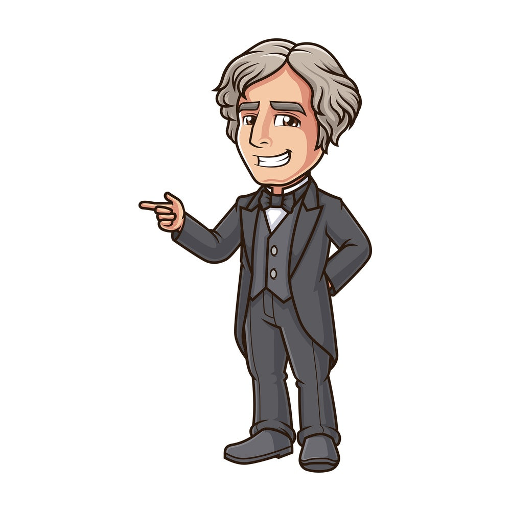 Michael faraday presenting. PNG - JPG and vector EPS (infinitely scalable).