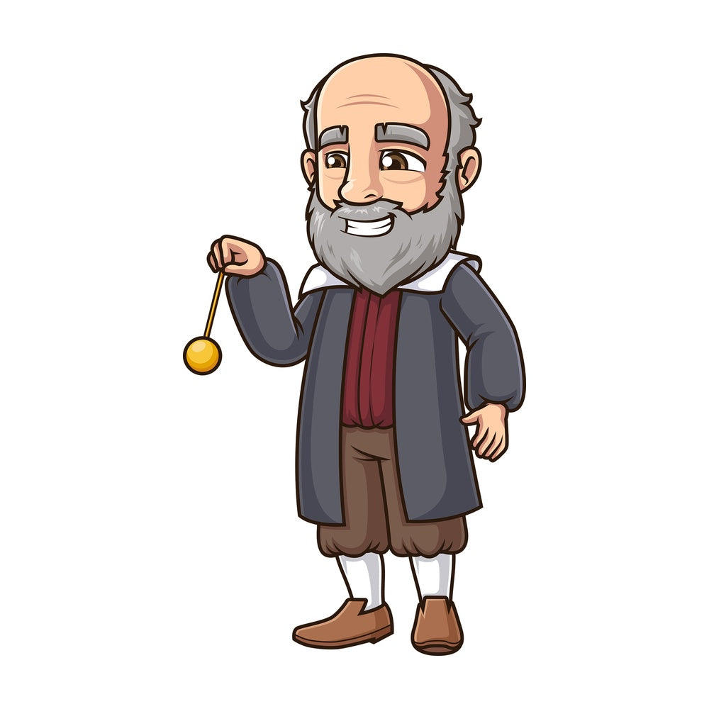 Galileo galilei swinging pendulum. PNG - JPG and vector EPS (infinitely scalable).