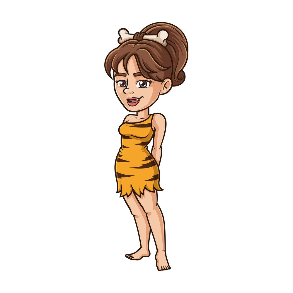 Pretty cavewoman. PNG - JPG and vector EPS (infinitely scalable).