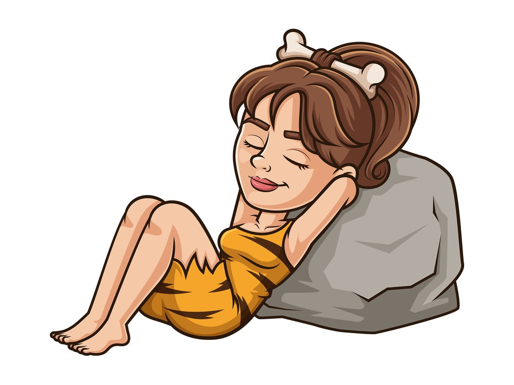 Cavewoman resting. PNG - JPG and vector EPS (infinitely scalable).