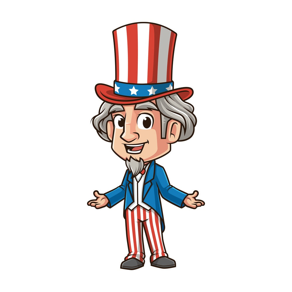 Happy uncle sam. PNG - JPG and vector EPS (infinitely scalable).