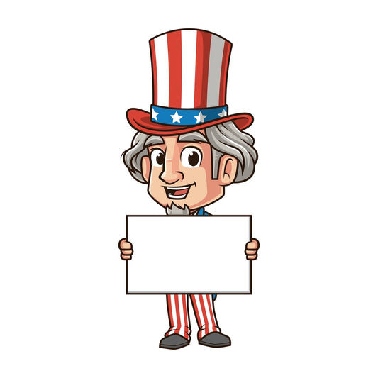 Uncle sam holding blank sign. PNG - JPG and vector EPS (infinitely scalable).
