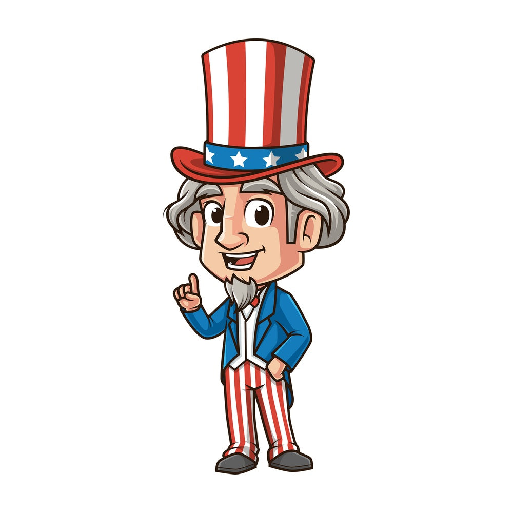 Uncle sam making a point. PNG - JPG and vector EPS (infinitely scalable).