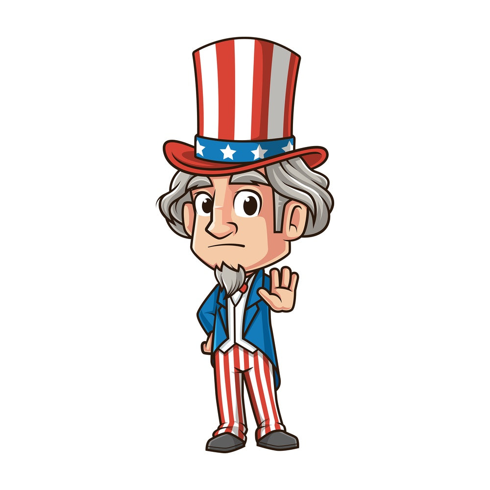 Uncle sam stop gesture. PNG - JPG and vector EPS (infinitely scalable).