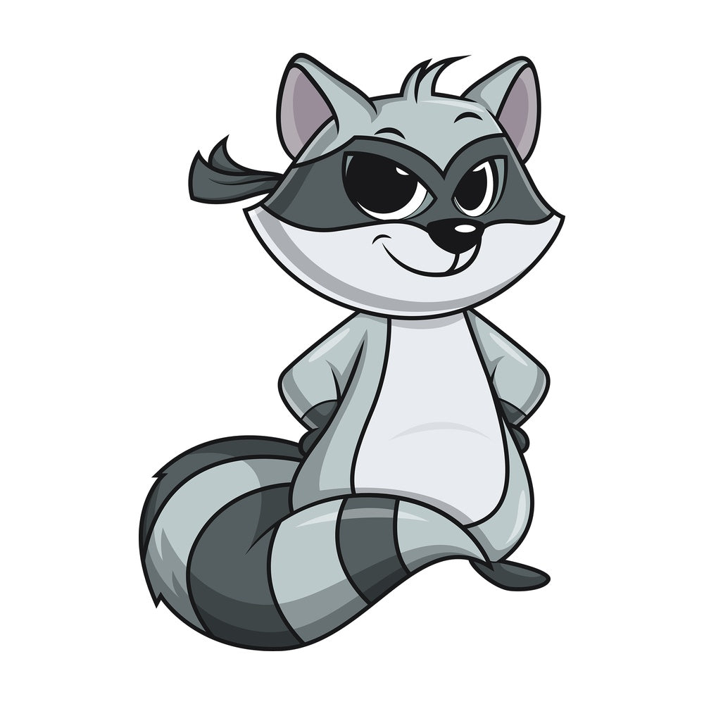 Male masked raccoon bandit. PNG - JPG and vector EPS file formats (infinitely scalable). Image isolated on transparent background.