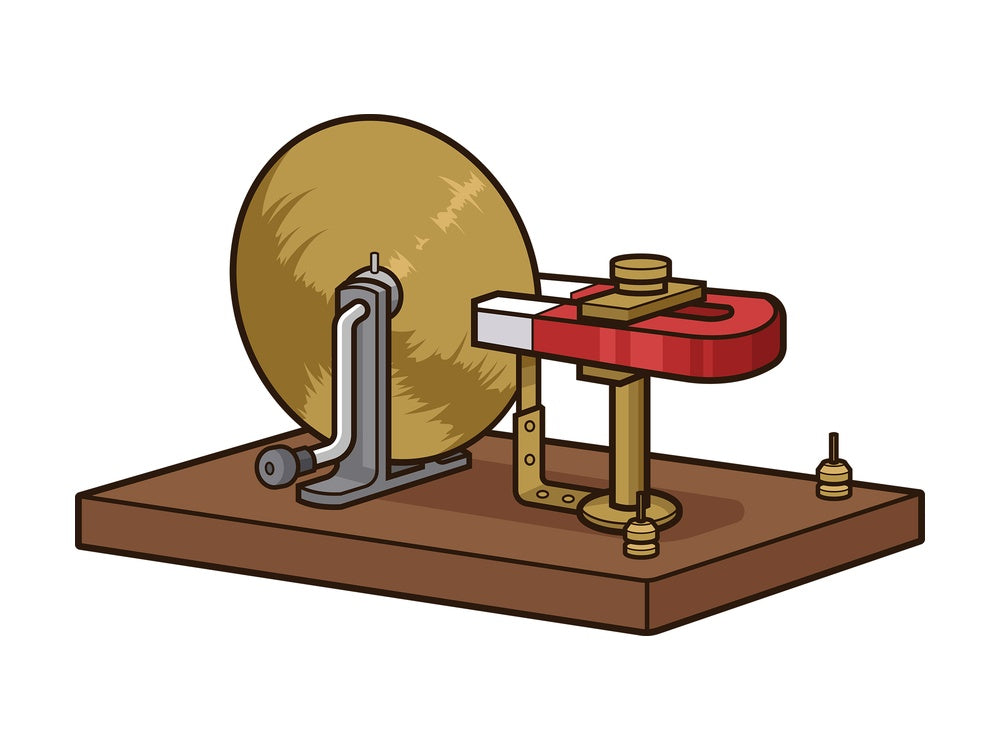 Faraday's disk. PNG - JPG and vector EPS file formats (infinitely scalable). Image isolated on transparent background.