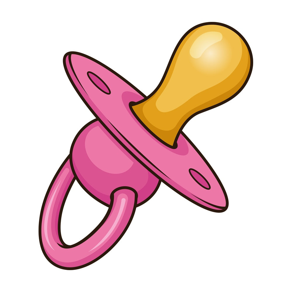 Pink baby pacifier. PNG - JPG and vector EPS file formats (infinitely scalable). Image isolated on transparent background.