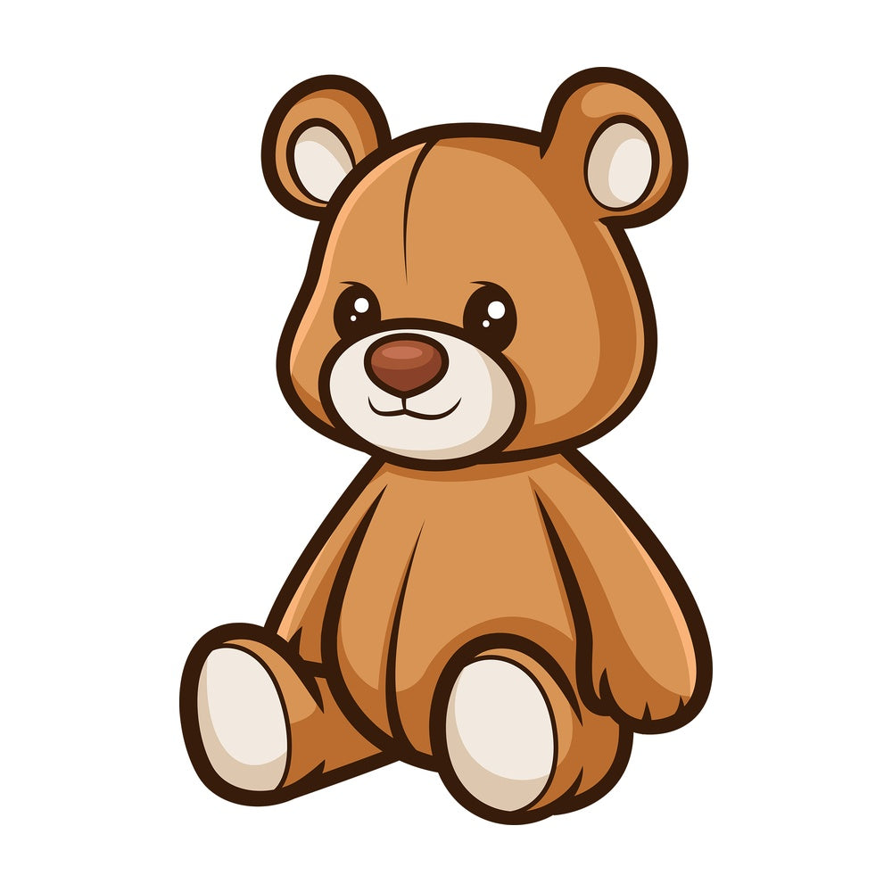 Seated teddy bear. PNG - JPG and vector EPS file formats (infinitely scalable). Image isolated on transparent background.