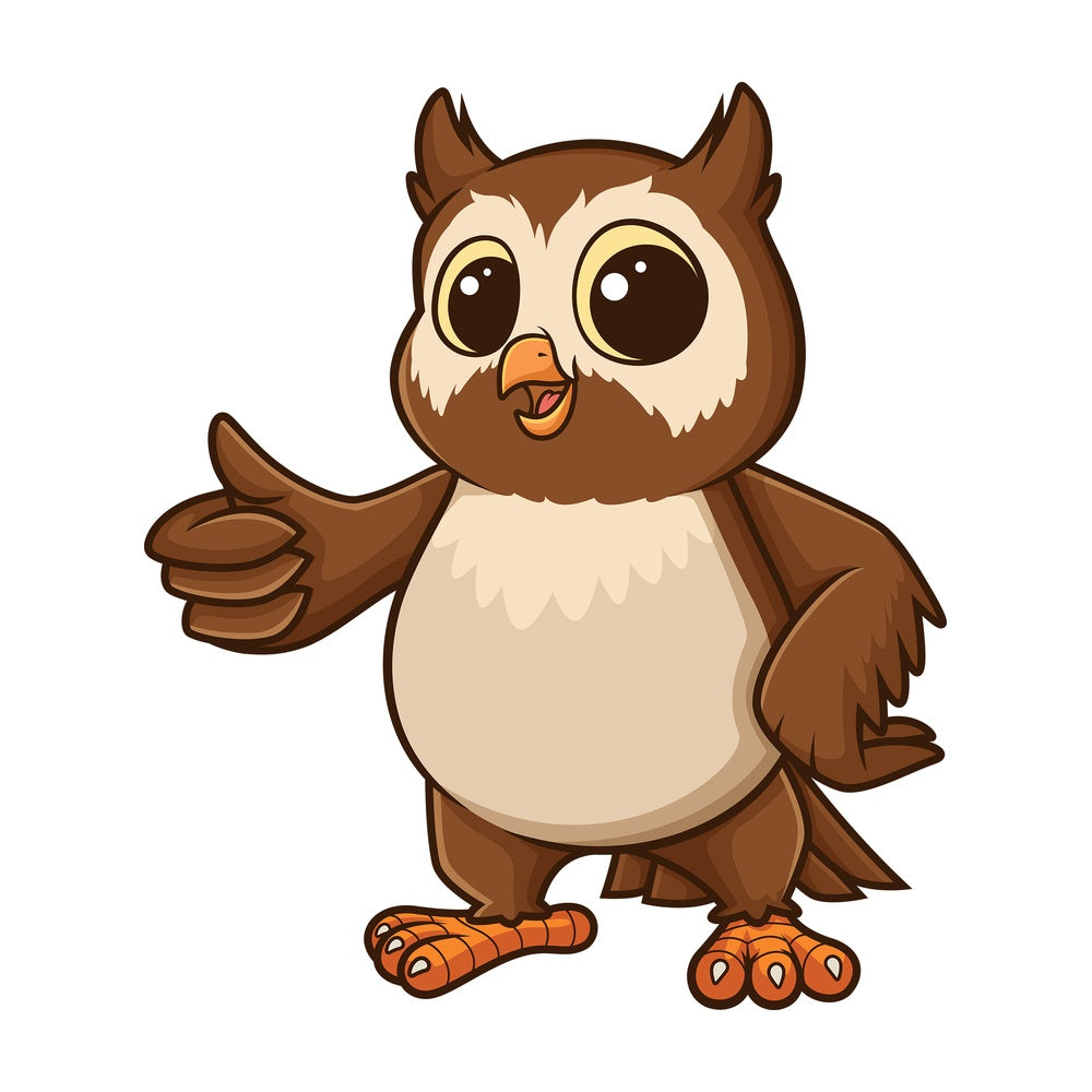 Owl thumbs up gesture. PNG - JPG and vector EPS file formats (infinitely scalable). Image isolated on transparent background.