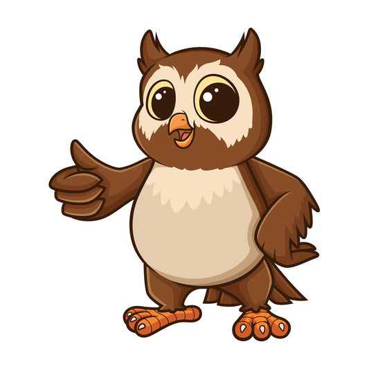 Owl thumbs up gesture. PNG - JPG and vector EPS file formats (infinitely scalable). Image isolated on transparent background.