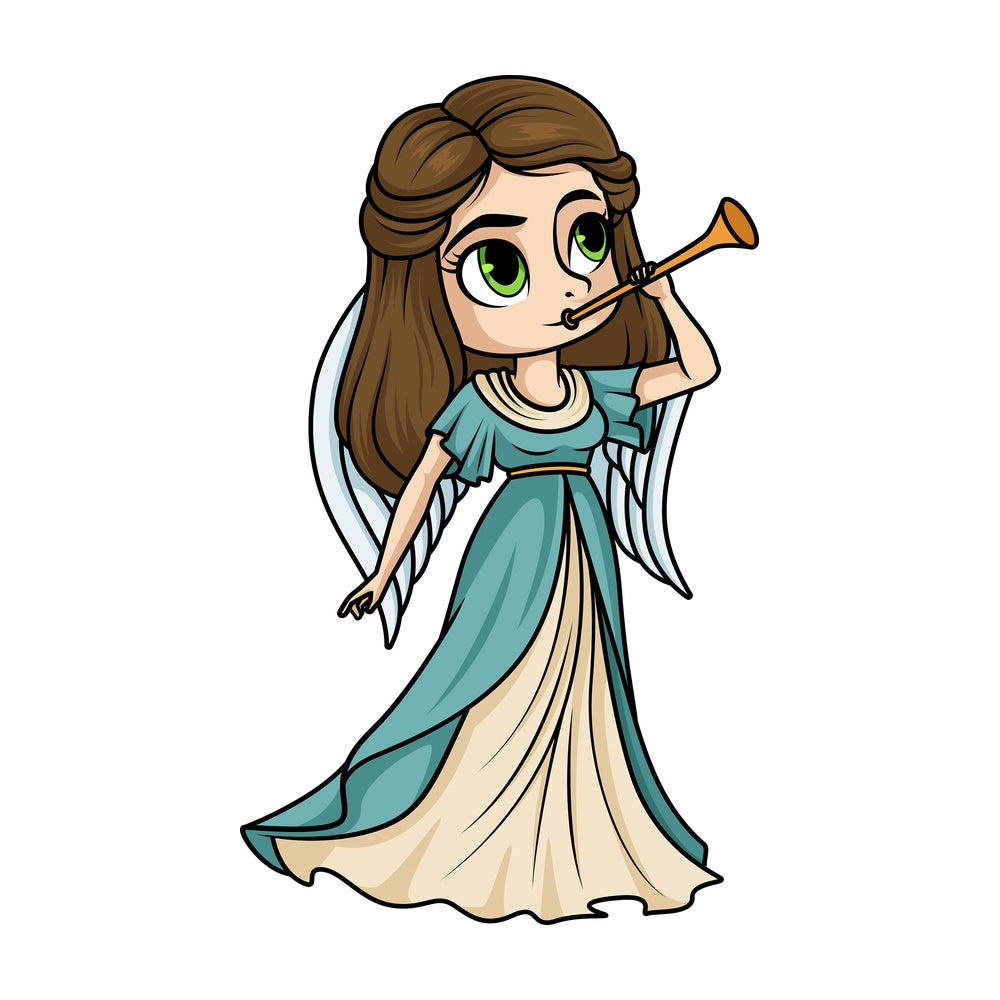Fama pheme greek roman goddess. PNG - JPG and vector EPS file formats (infinitely scalable). Image isolated on transparent background.