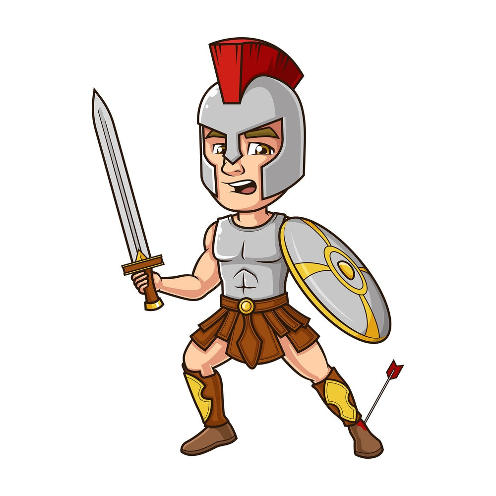Achilles hit by arrow. PNG - JPG and vector EPS (infinitely scalable).