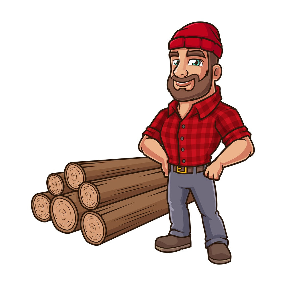 Confident woodcutter. PNG - JPG and vector EPS (infinitely scalable).