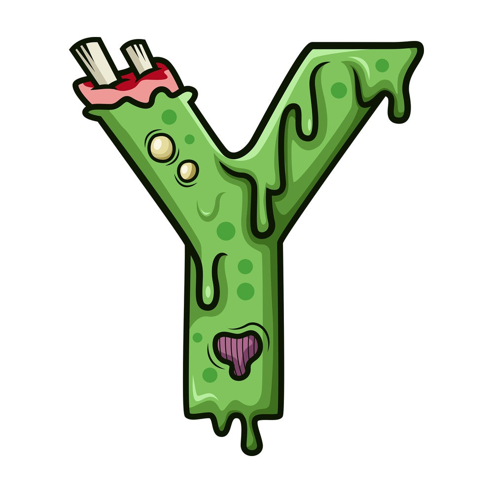 Zombie alphabet letters clipart. PNG - JPG and vector EPS file formats (infinitely scalable).