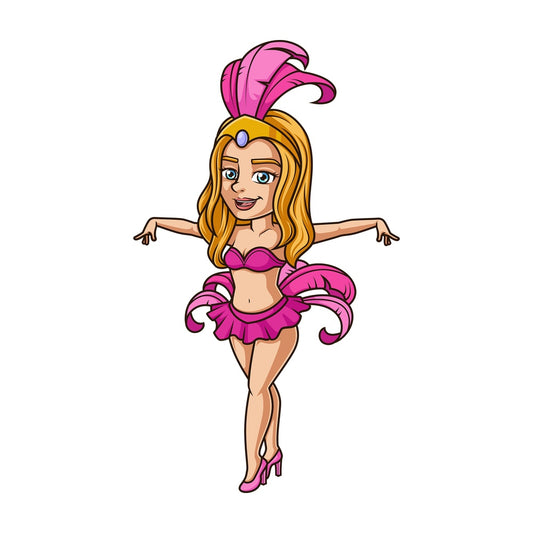 Cartoon brazilian dancer. PNG - JPG and vector EPS (infinitely scalable).
