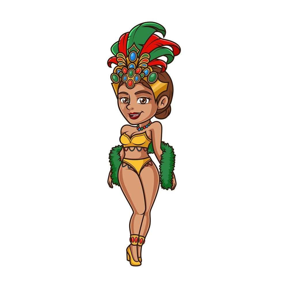 Female brazilian dancer. PNG - JPG and vector EPS (infinitely scalable).